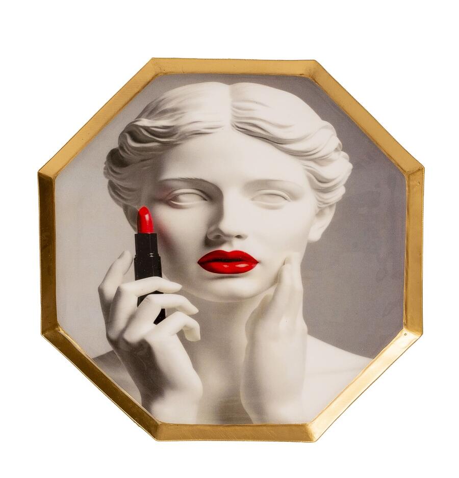 Palais Royal vassoio rossetto funky tray metallo smaltato 25x25 cm.