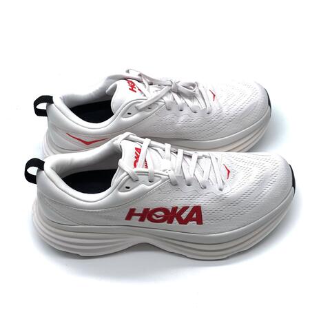 Hoka sneaker bianco e rosso bondi 8