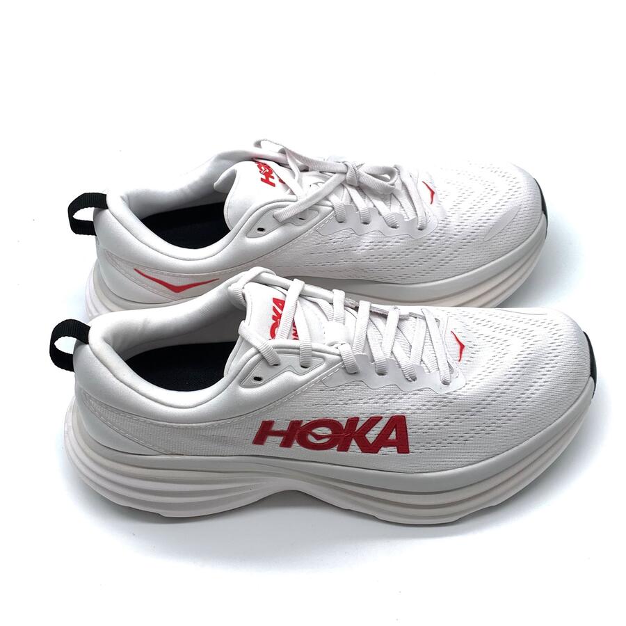 Hoka sneaker bianco e rosso bondi 8