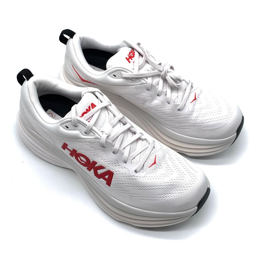 Hoka sneaker bianco e rosso bondi 8