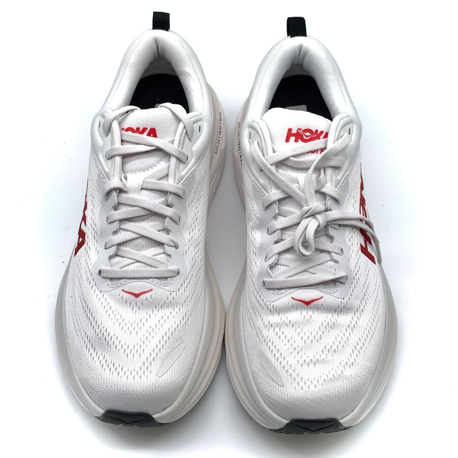 Hoka sneaker bianco e rosso bondi 8