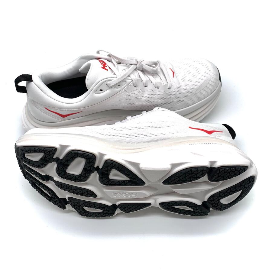 Hoka sneaker bianco e rosso bondi 8