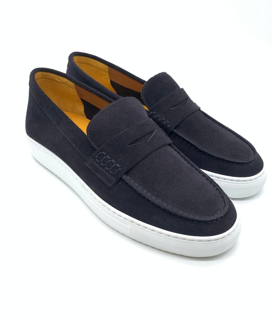 Doucal’s  Mocassino Blu Scamosciato 