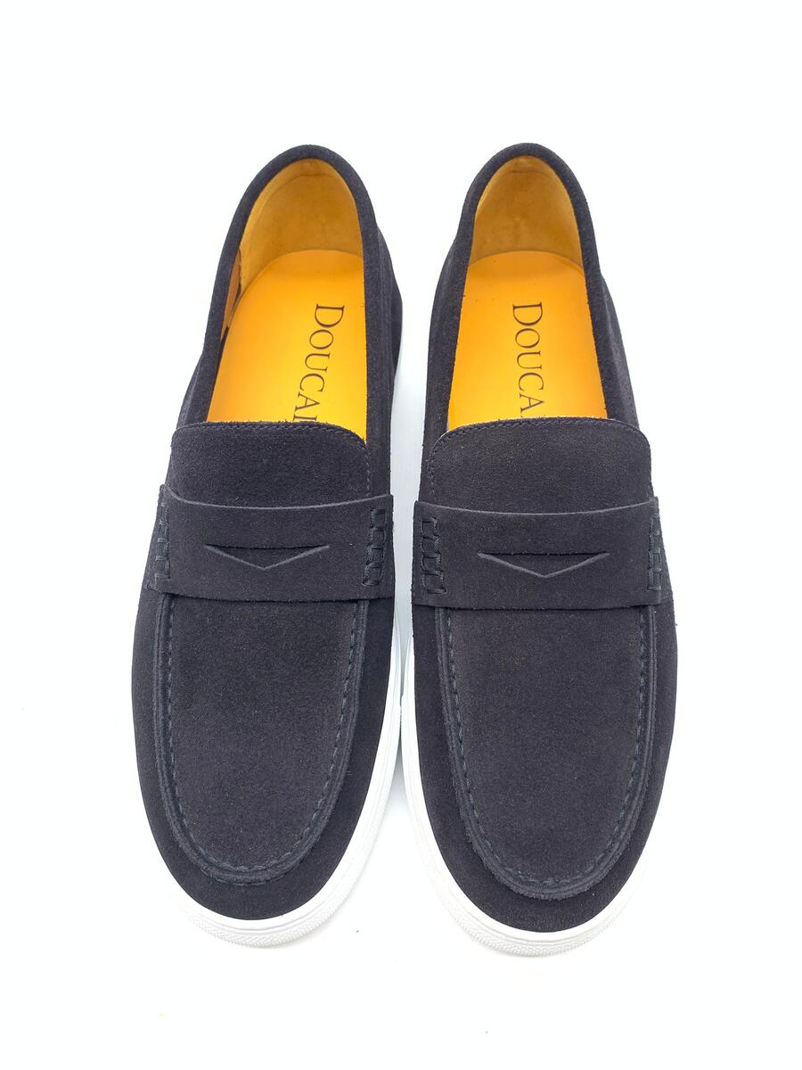 Doucal’s  Mocassino Blu Scamosciato 