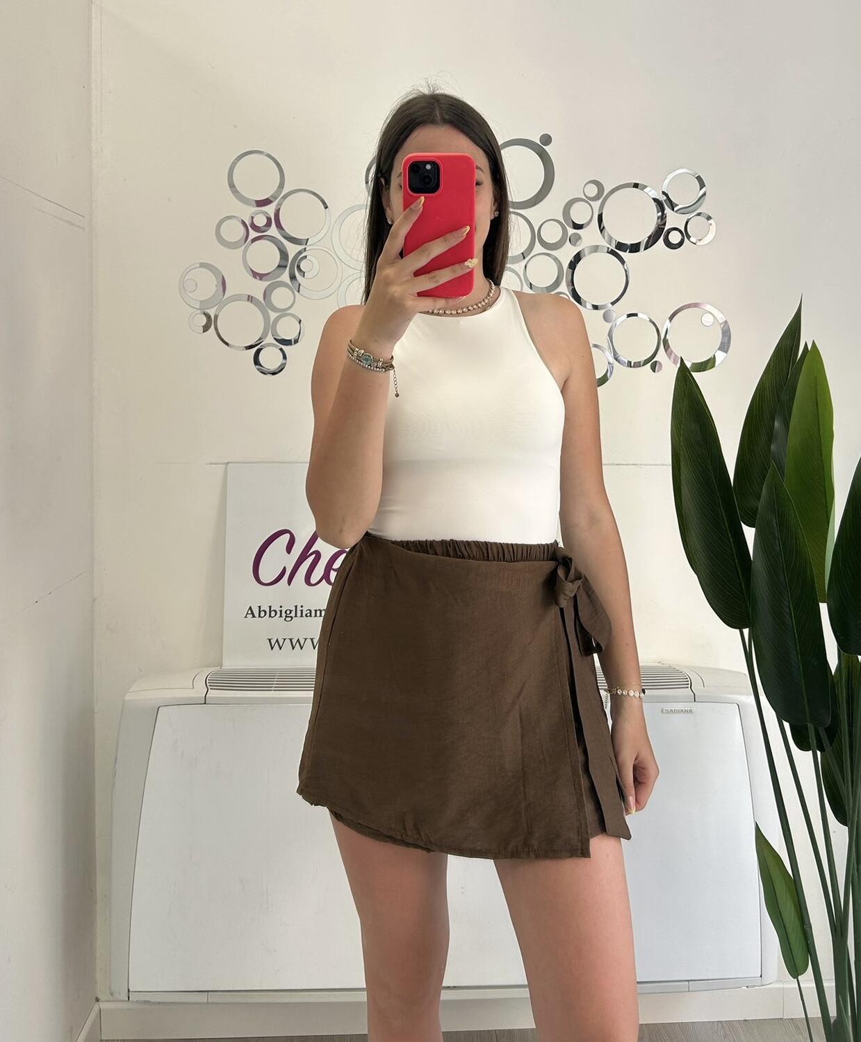 NOVITÀ Panta gonna effetto lino a portafoglio 