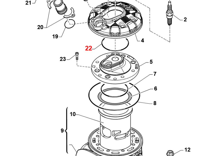 O-RING SUPERIORE INSERTO TESTA OK S3
