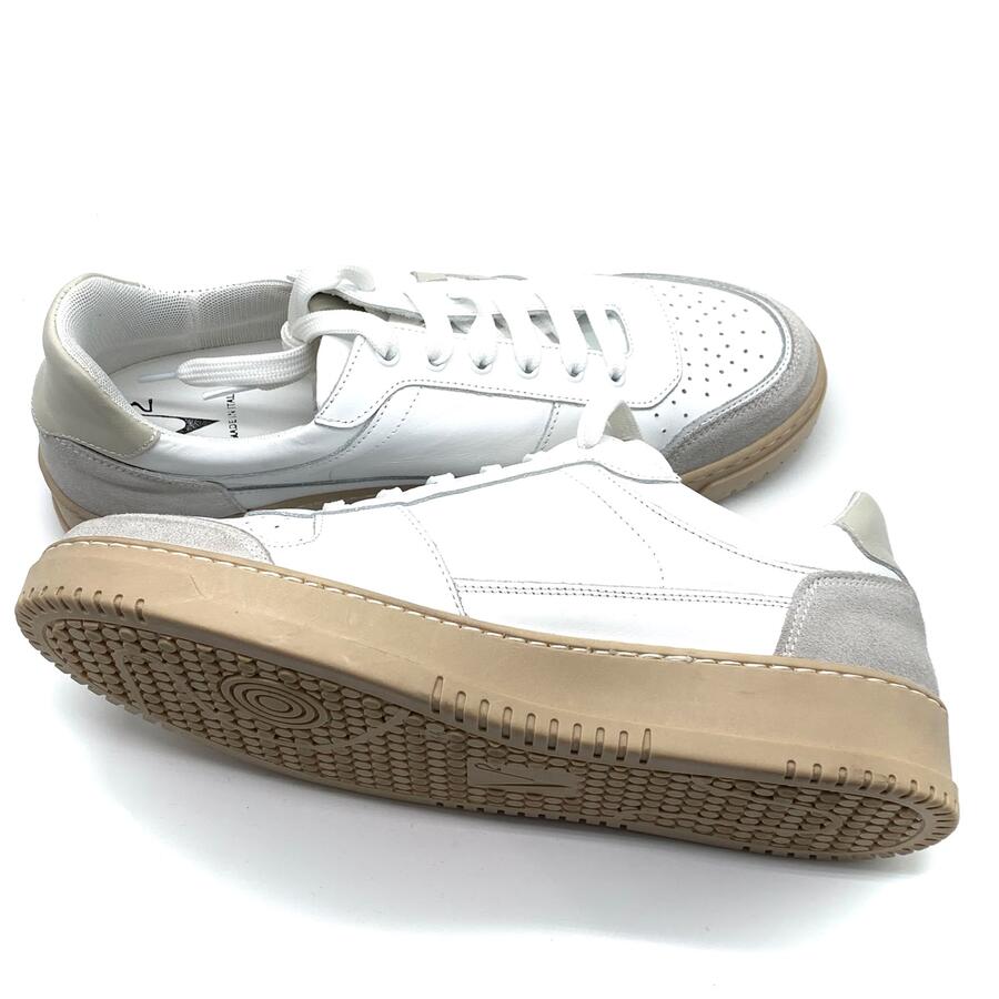 Sneaker V2 in vitello bianca e latte
