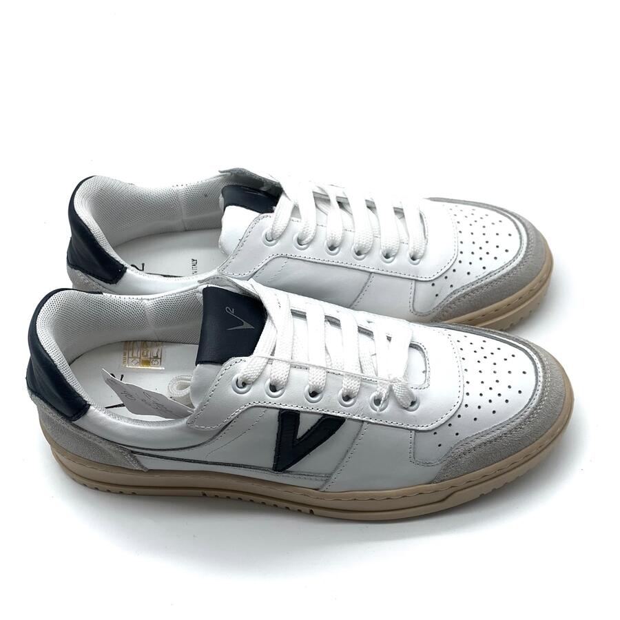 Sneaker V2 in vitello bianca e blu