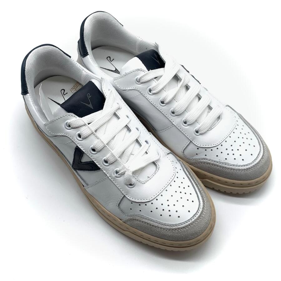 Sneaker V2 in vitello bianca e blu