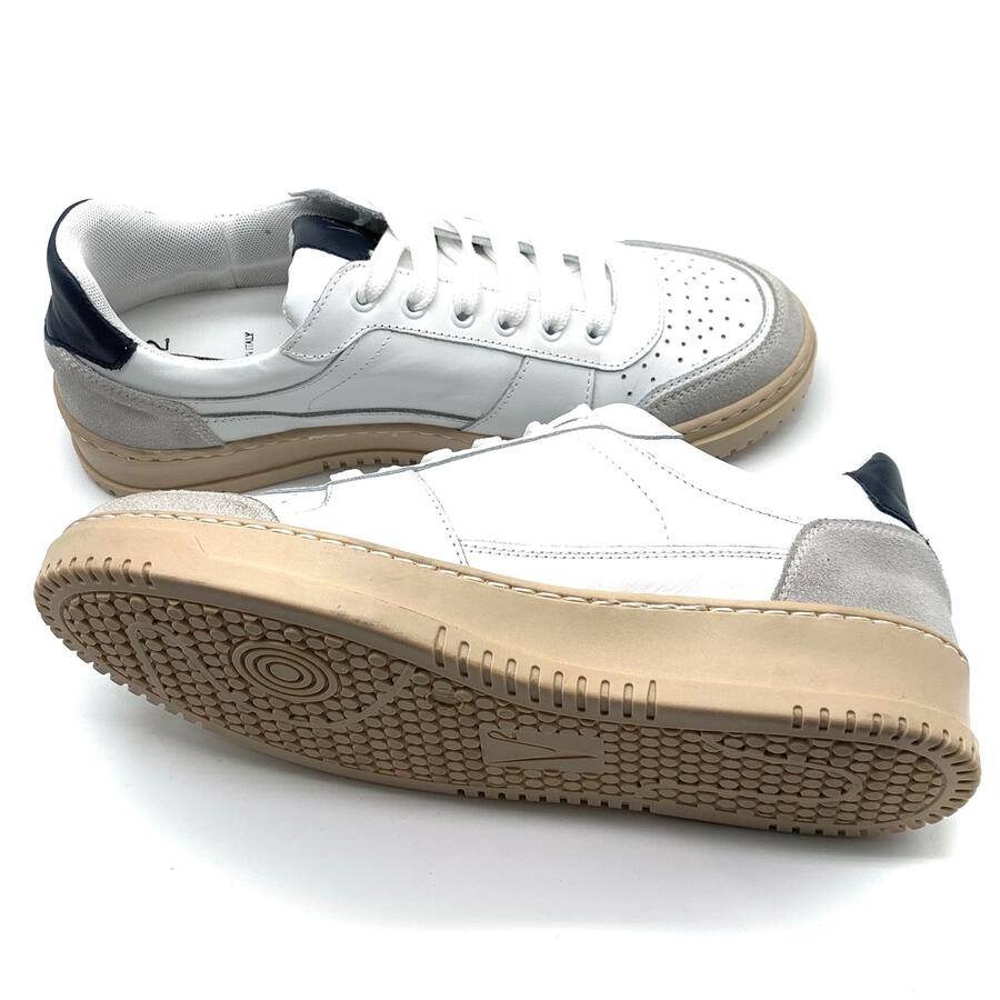 Sneaker V2 in vitello bianca e blu