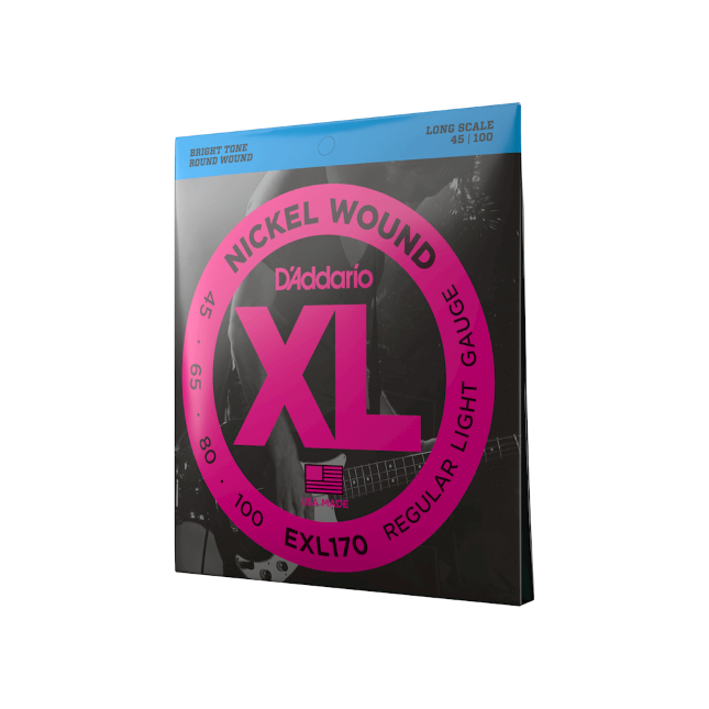 D'Addario EXL170 Nickel Wound Bass, Light, 45-100, Long Scale