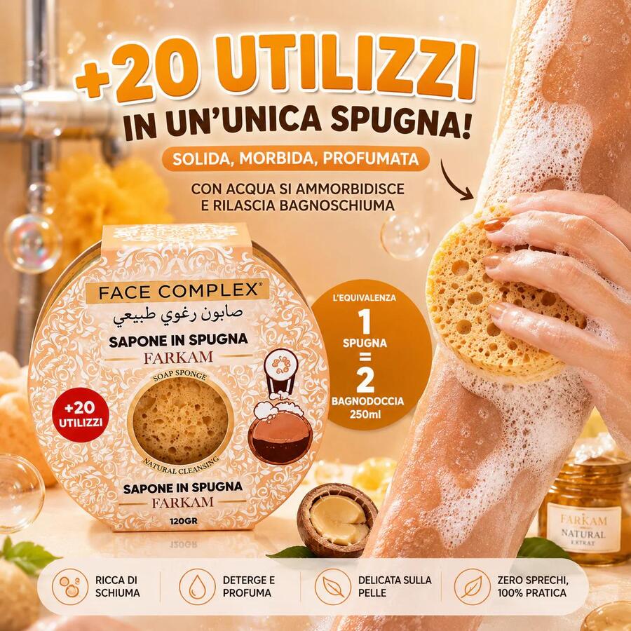 FACE COMPLEX SAPONE IN SPUGNA FARKAM da 120 gr  [Conf. Da 6 pezzi ]