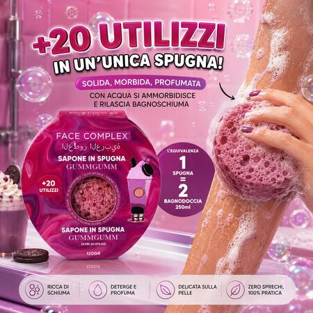 FACE COMPLEX SAPONE IN SPUGNA GUMMGUMM da 120 gr  [Conf. Da 6 pezzi ]