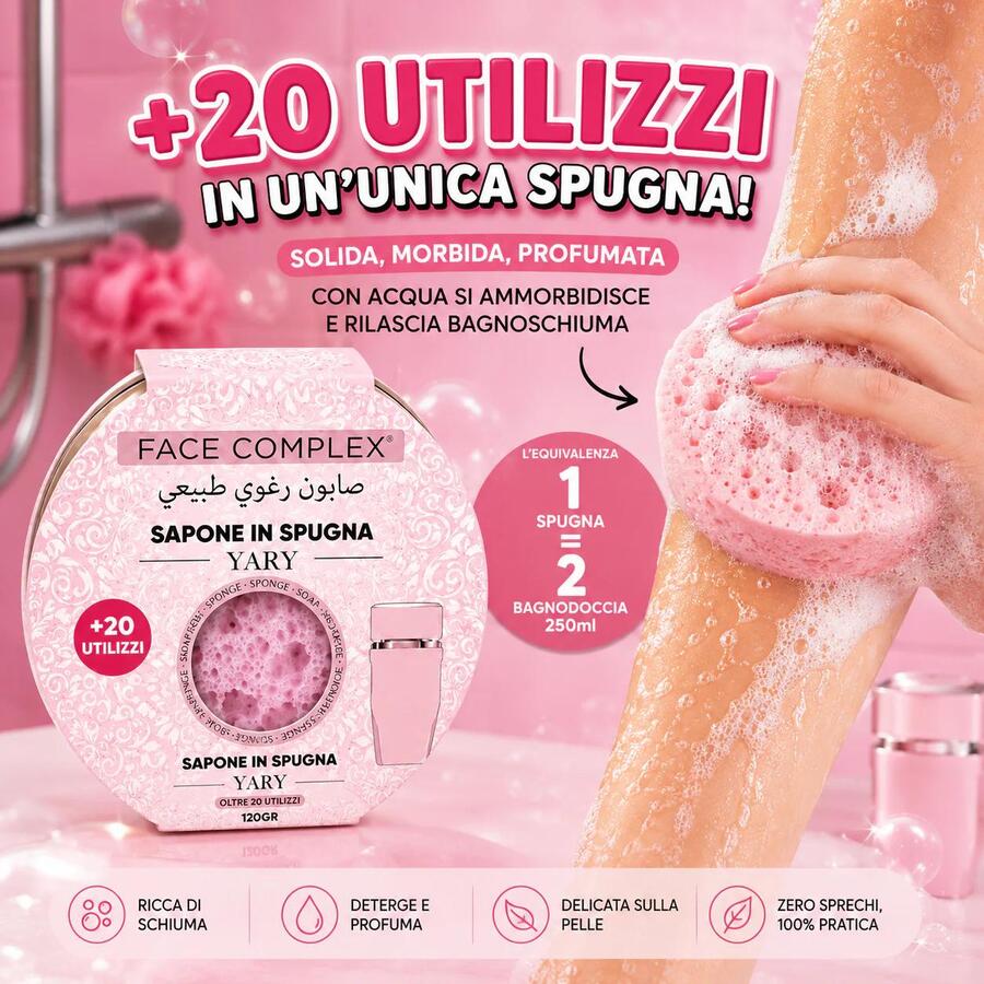 FACE COMPLEX SAPONE IN SPUGNA YARY da 120 gr  [Conf. Da 6 pezzi ]
