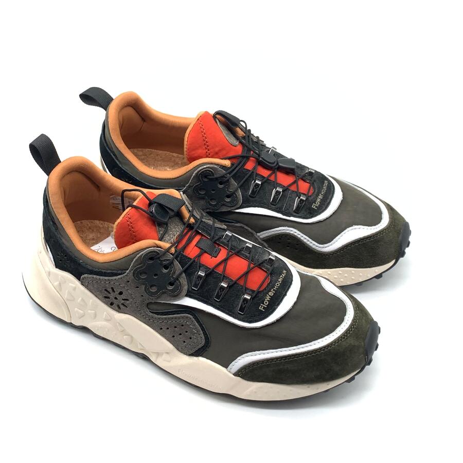 Flower Mountain sneaker arancione e verde