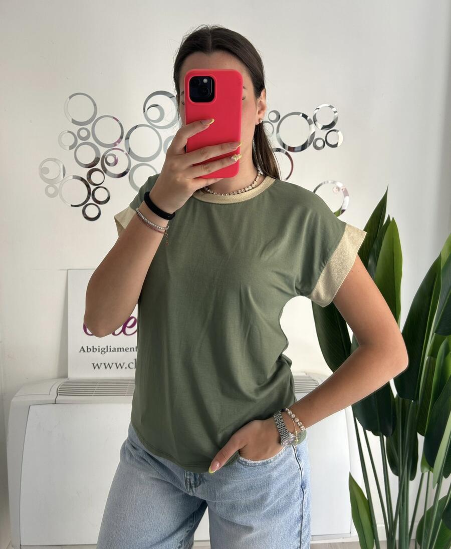 NOVITÀ T-shirt in viscosa profili dorati