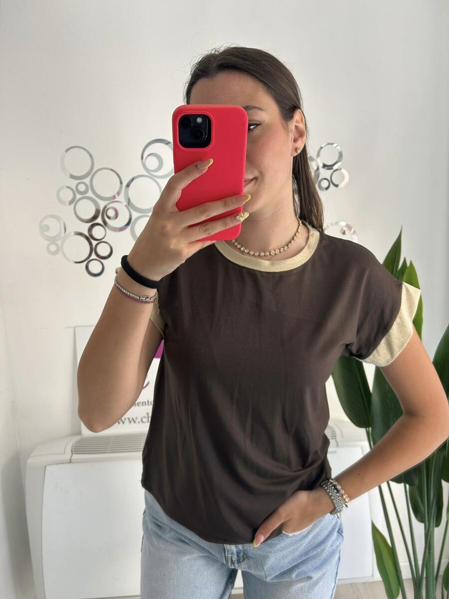 NOVITÀ T-shirt in viscosa profili dorati