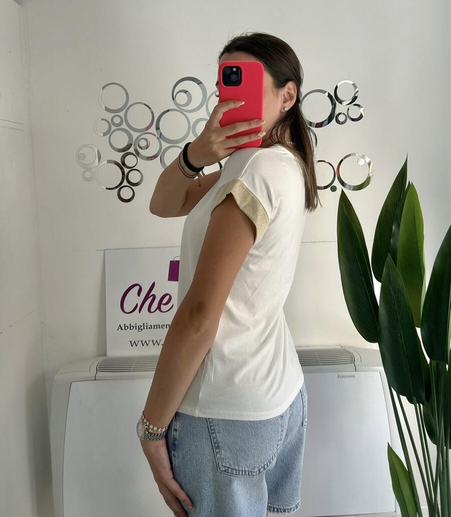 NOVITÀ T-shirt in viscosa profili dorati