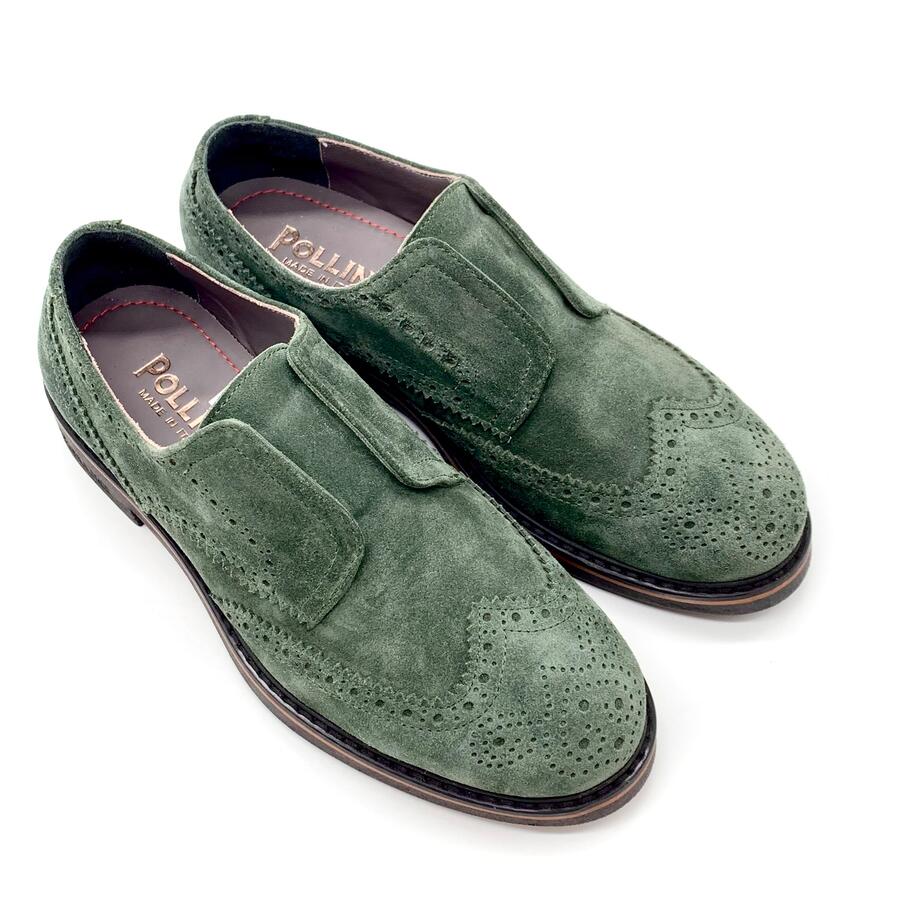 Pollini derby senza lacci coda di rondine verde