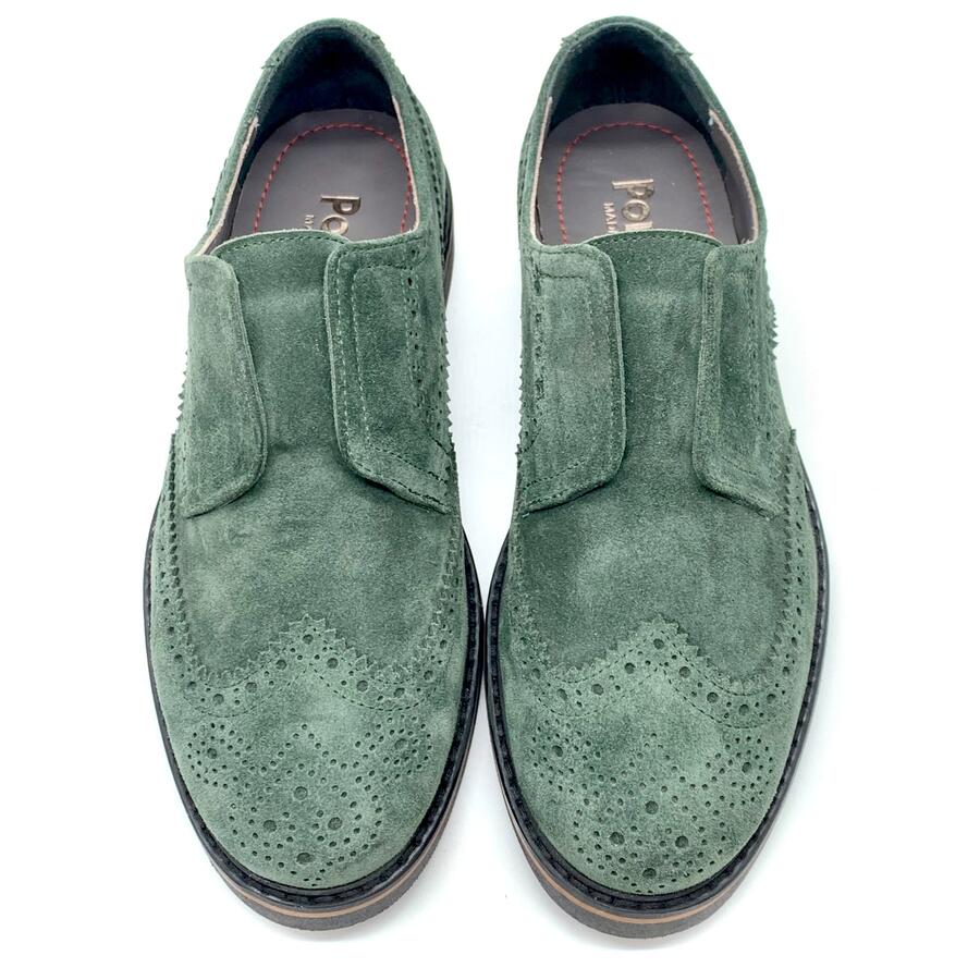 Pollini derby senza lacci coda di rondine verde