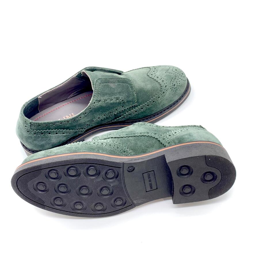 Pollini derby senza lacci coda di rondine verde