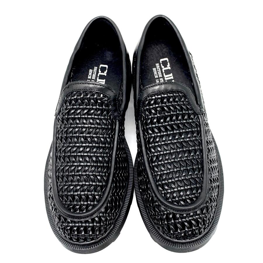 Cult mocassino intrecciato nero traforato