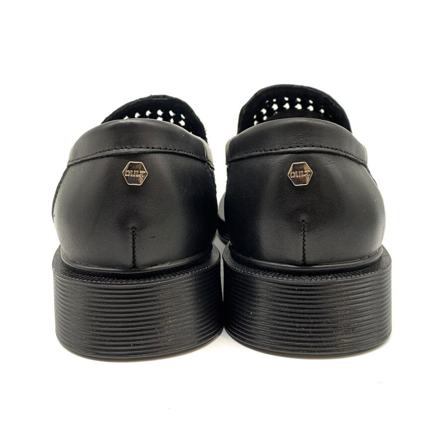 Cult mocassino intrecciato nero traforato