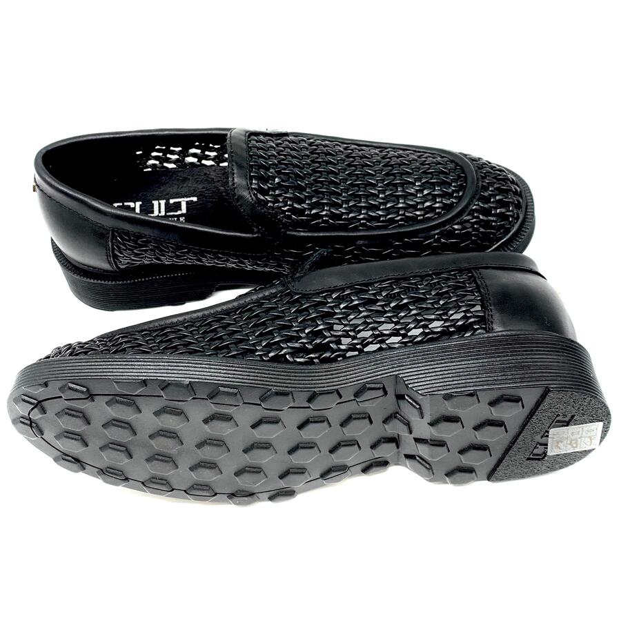 Cult mocassino intrecciato nero traforato