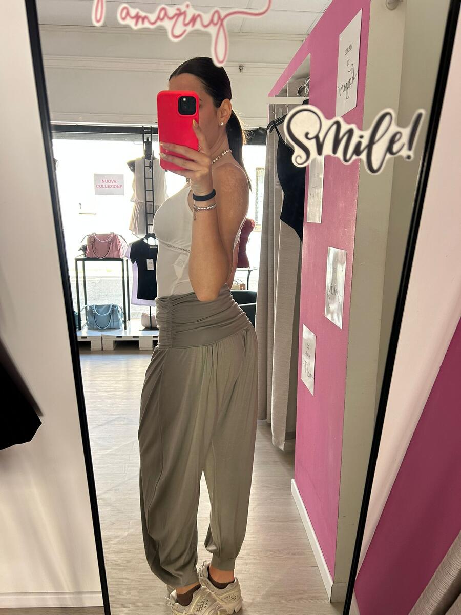 NOVITÀ Pantalone in viscosa con cavallo basso