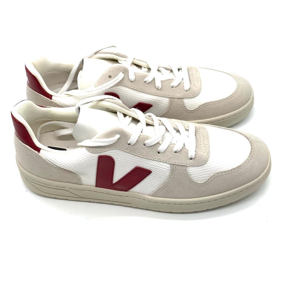 Veja V-10 B-Mesh sneaker in bianco e marsala