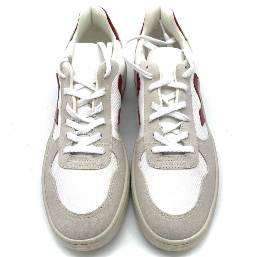 Veja V-10 B-Mesh sneaker in bianco e marsala