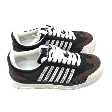 sneakers Dsquared2 New Jersey in pelle nera e marrone 