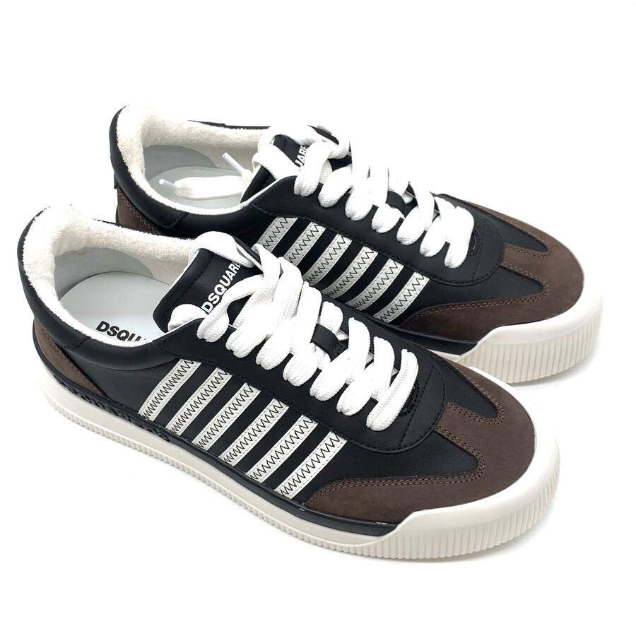 sneakers Dsquared2 New Jersey in pelle nera e marrone 