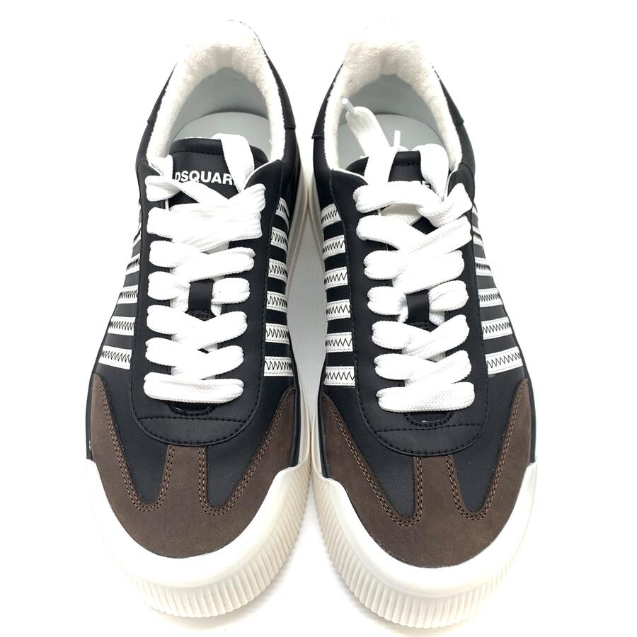 sneakers Dsquared2 New Jersey in pelle nera e marrone 