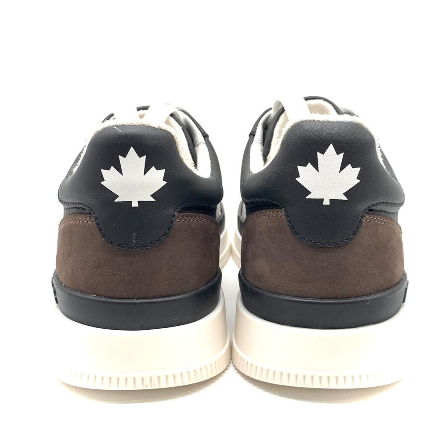 sneakers Dsquared2 New Jersey in pelle nera e marrone 