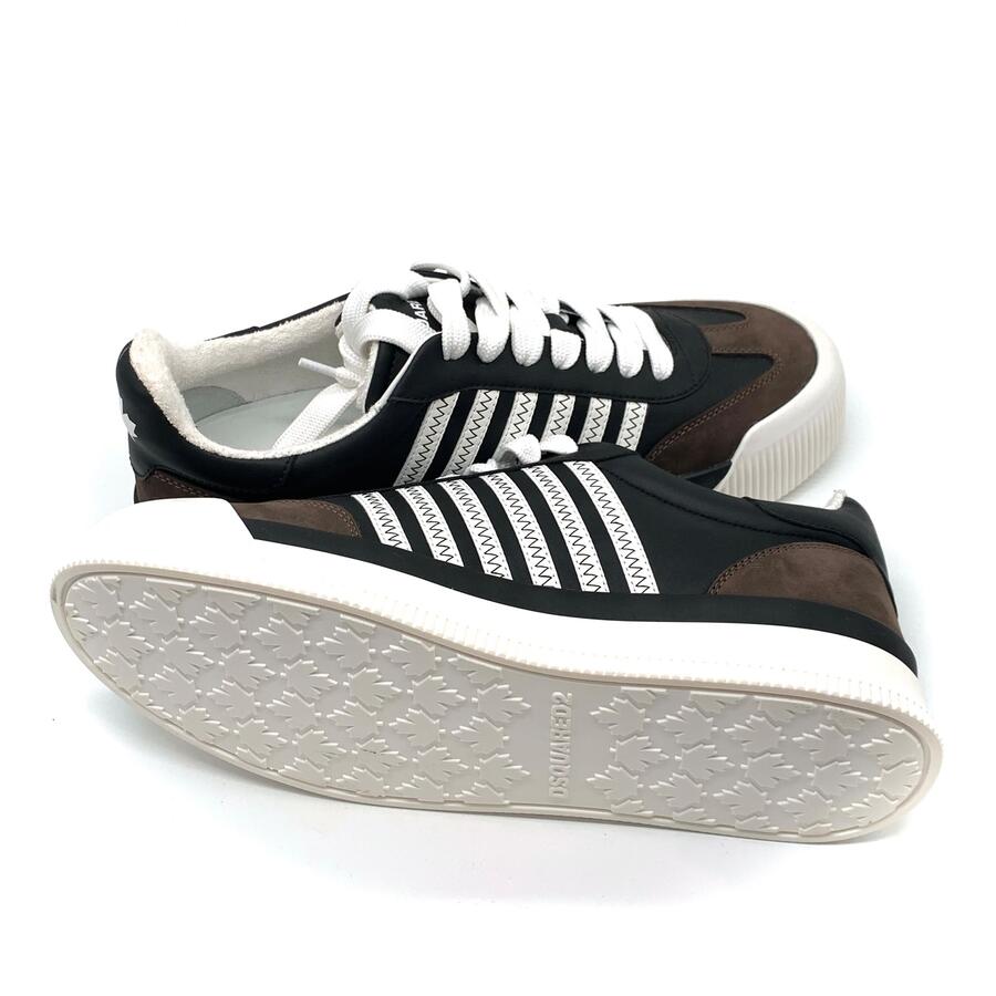 sneakers Dsquared2 New Jersey in pelle nera e marrone 