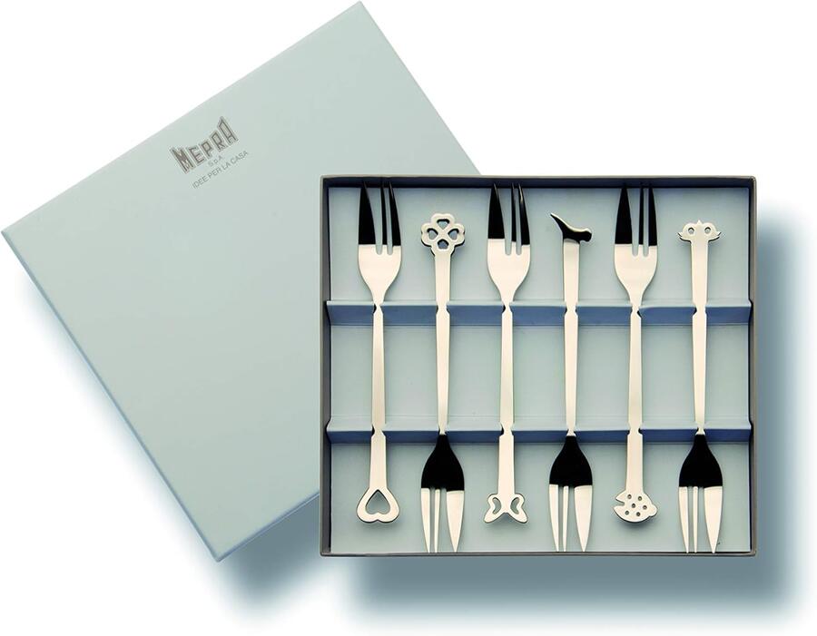 Mepra Evento – Set 6 Forchettine Dolce in Acciaio Inox 18/10