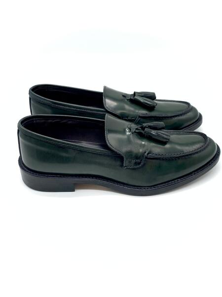Wil Demulder London Mocassino Mangusta con nappine abrasivato verde
