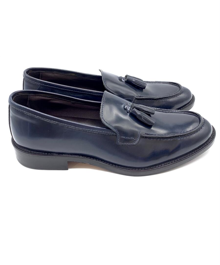 Wil Demulder London Mocassino Mangusta con nappine abrasivato blu