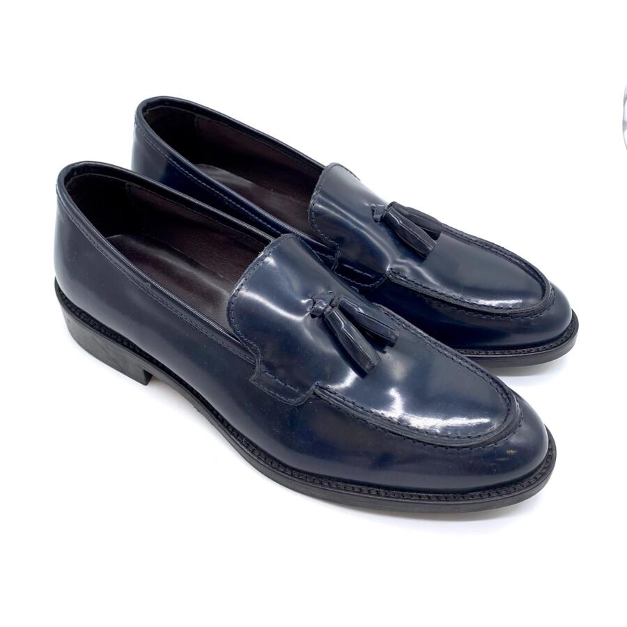 Wil Demulder London Mocassino Mangusta con nappine abrasivato blu