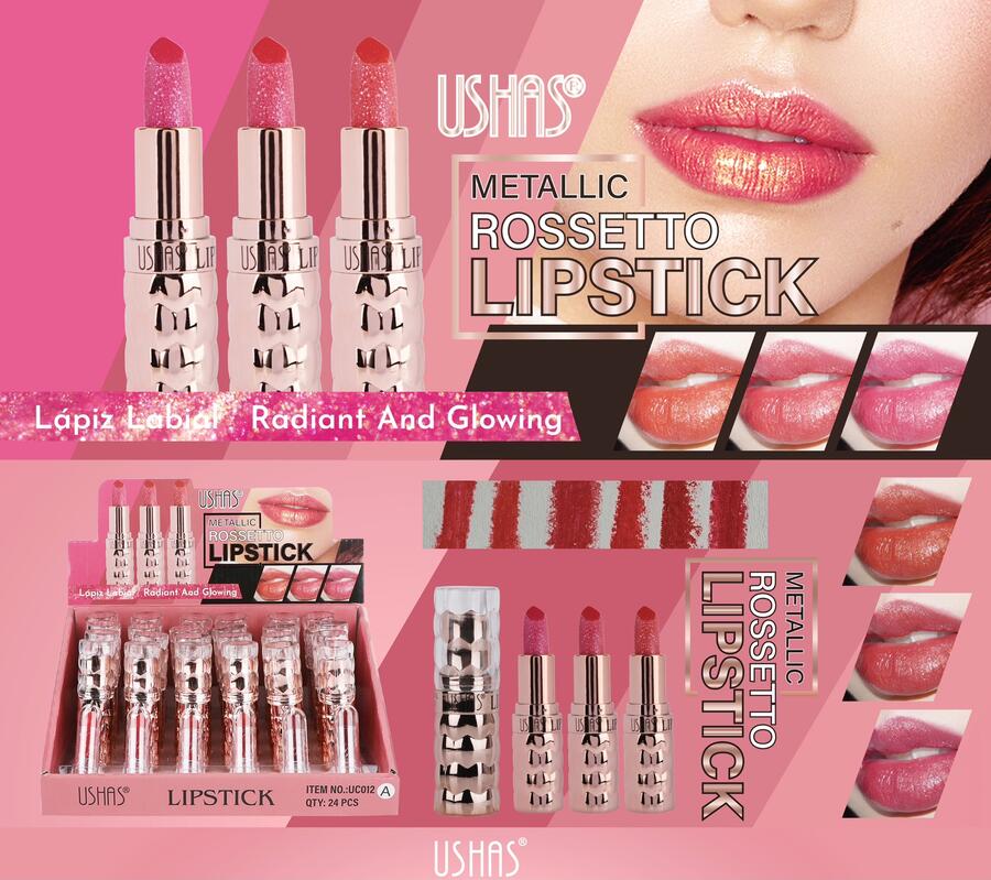 USHAS METALLIC ROSSETTO LIPSTICK [Conf. da 24 pezzi]