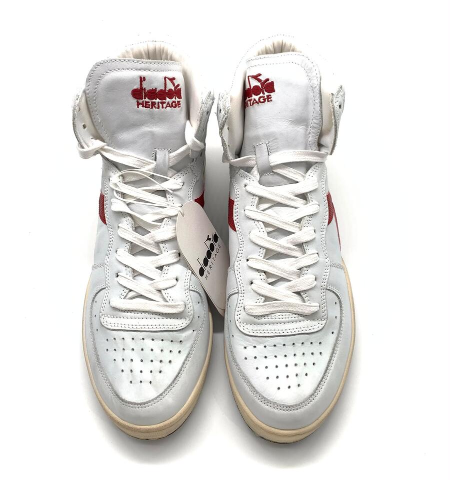 Diadora heritage mi basket used white/garnet
