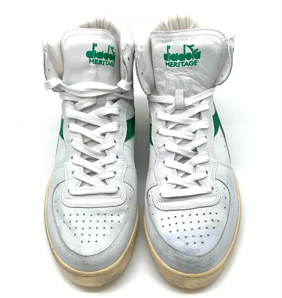 Diadora heritage mi basket used white/verdant green