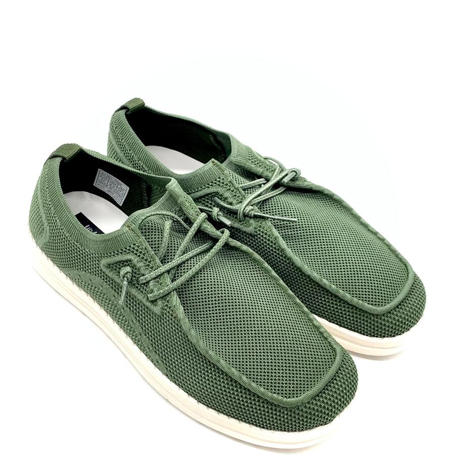 Wil Demulder london in maglia verde slip-on con lacci elastici 