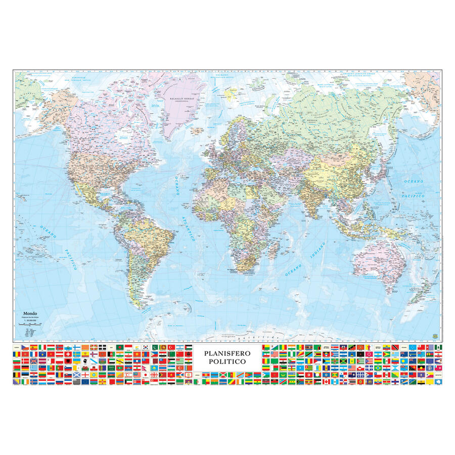 Cartina Geografica Murale PLANISFERO 132 x 97 cm BELLETTI