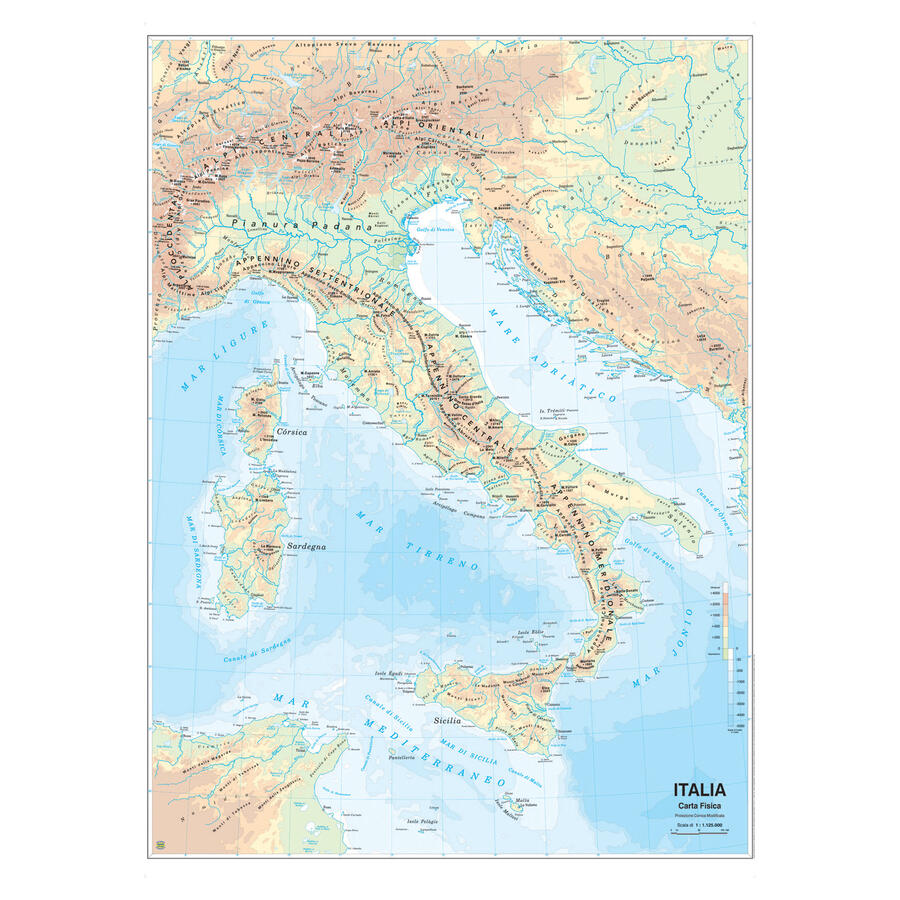 Cartina Geografica Scolastica ITALIA 97 x 134 cm BELLETTI