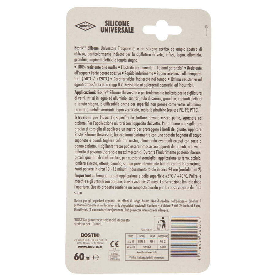 Adesivo Universale MAX REPAIR Trasparente 20 gr BOSTIK