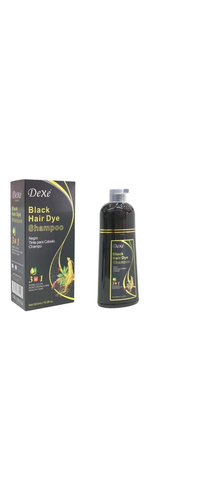 DEXE BLACK HAIR DYE SHAMPOO NEGRO 3 IN 1 DA 500 ML [Conf. da 6 pezzi]