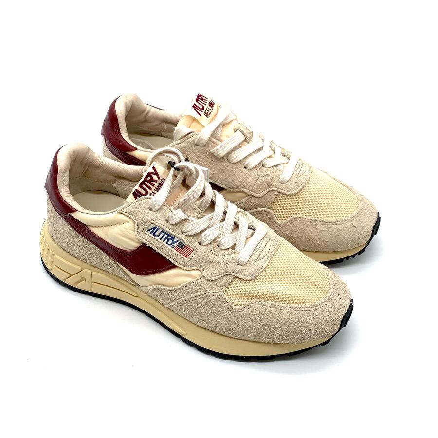 Autry Reelwind Low in nylon e suede color écru e rubwine
