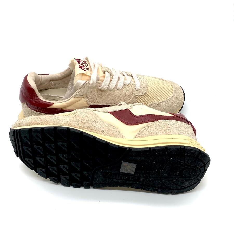 Autry Reelwind Low in nylon e suede color écru e rubwine
